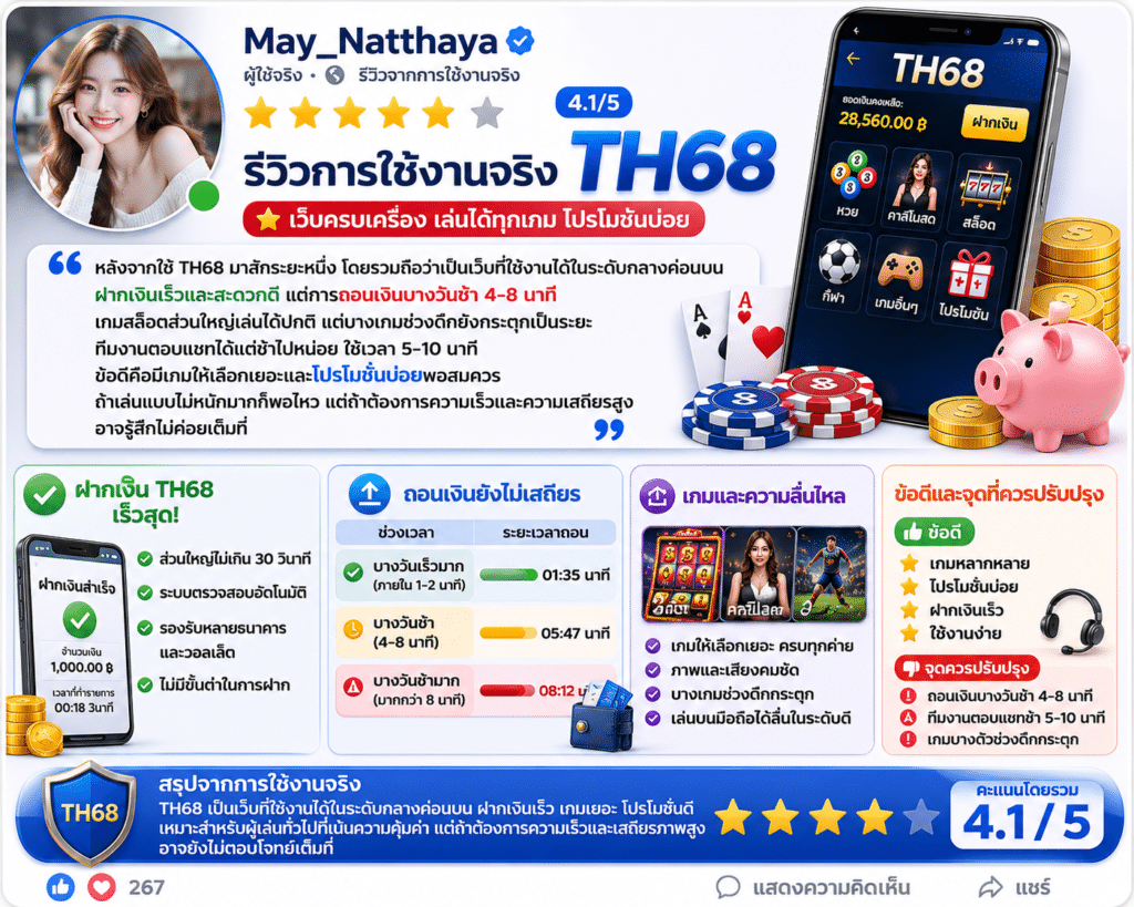 รีวิวใช้งาน TH68 แบบตรงไปตรงมา: จุดดี จุดด้อยจริง
